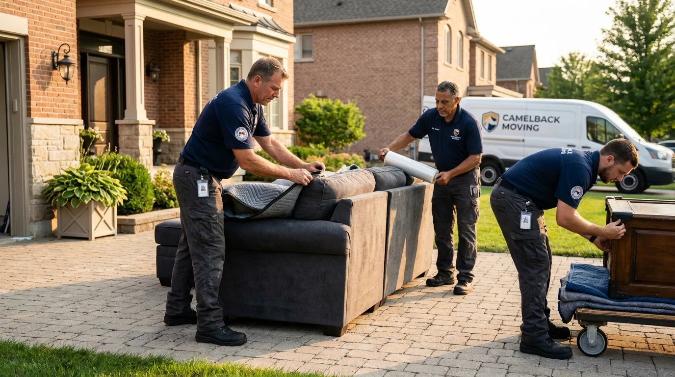 Large estate moving crew wrapping furniture in Culpeper, VA