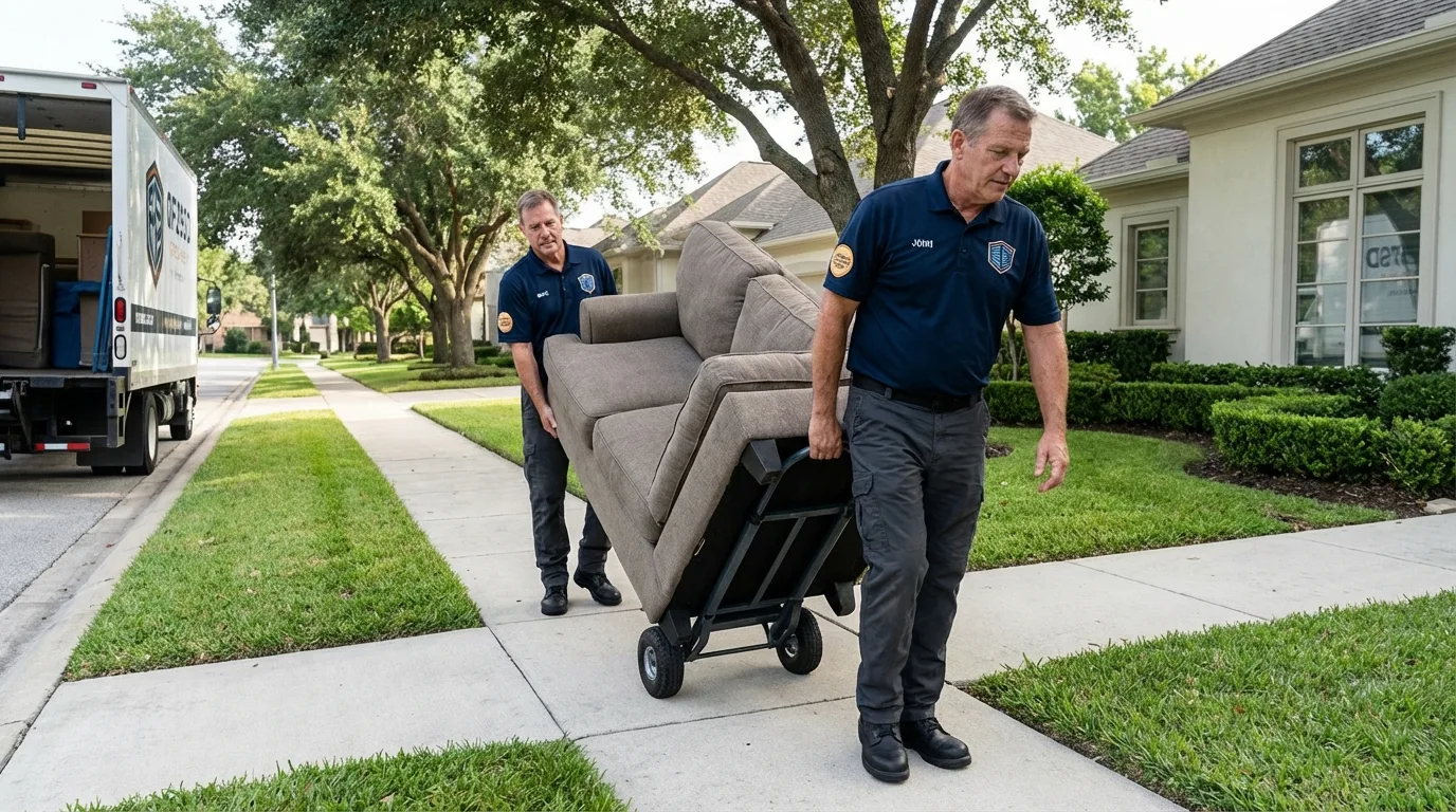 Local residential moving crew loading furniture in Culpeper, VA